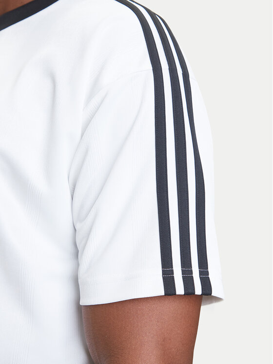 adidas adidas Tricou adicolor Jacquard JW5877 Alb Loose Fit