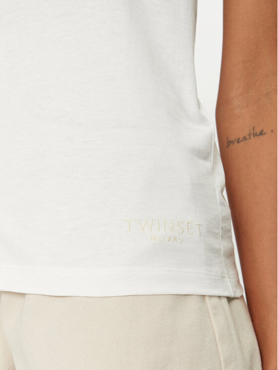 TWINSET TWINSET Tricou 241TT2411 Alb Regular Fit