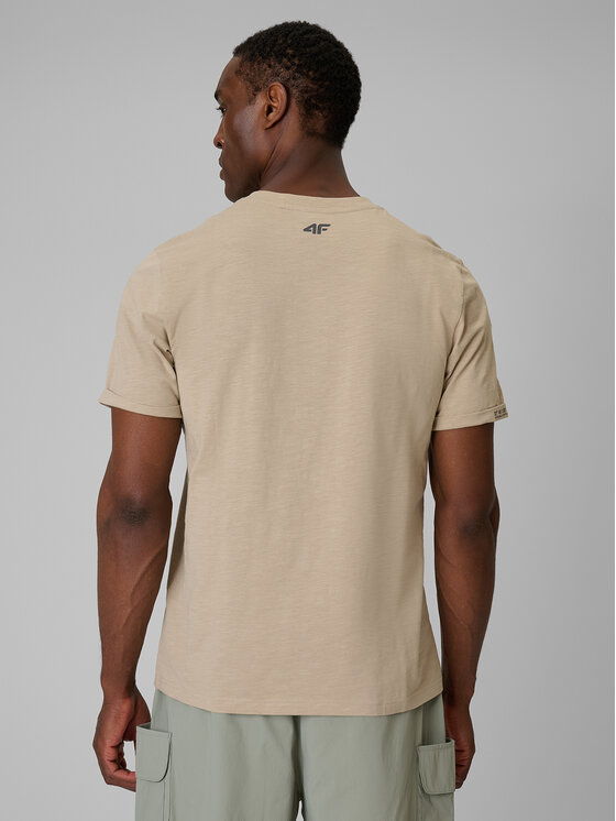4F 4F T-Shirt TREKKING Beżowy Regular Fit