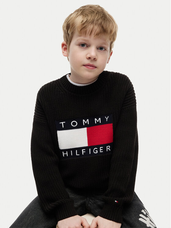 Tommy Hilfiger Tommy Hilfiger Sveter Heritage KB0KB10071 Čierna Regular Fit
