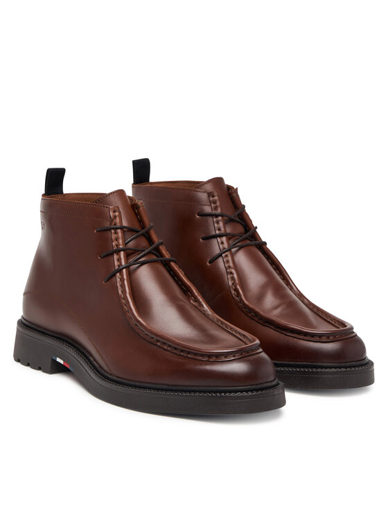 Tommy Hilfiger Tommy Hilfiger Trzewiki Corporate Casual Lth Moc Chukka FM0FM05987 Brązowy