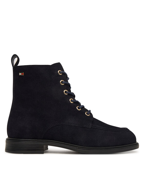 Tommy Hilfiger Tommy Hilfiger Auliniai batai Enamel Flag Suede Lace-Up Boot FW0FW09681 Tamsiai mėlyna