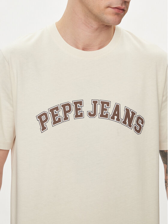 Pepe Jeans Pepe Jeans T-Shirt Clement PM509220 Beżowy Regular Fit
