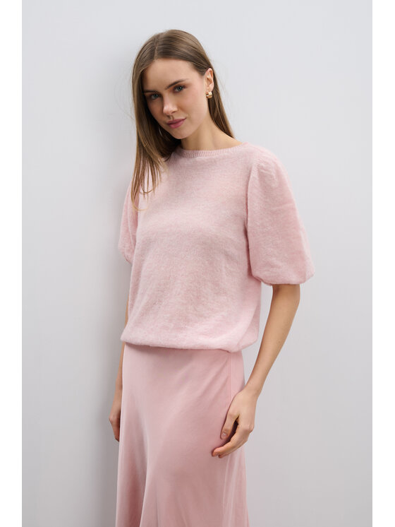 Fobya Fobya Sweter F1997 Różowy Basic Fit