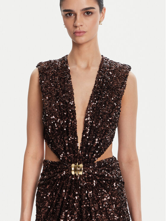 Elisabetta Franchi Elisabetta Franchi Sukienka wieczorowa ABR4852E2 644 Brązowy Regular Fit