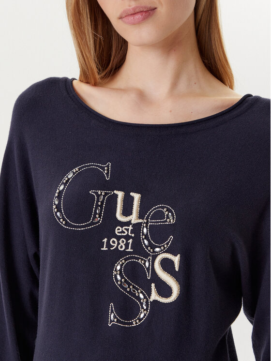 Guess Guess Sweater W5YR22 Z2NQ2 Sötétkék Regular Fit