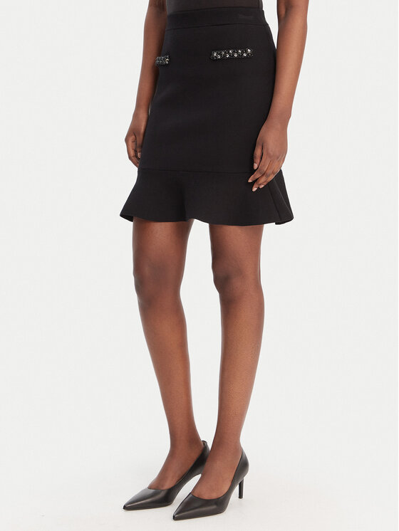Guess Guess Fustă mini W6RD75 Z4422 Negru Regular Fit