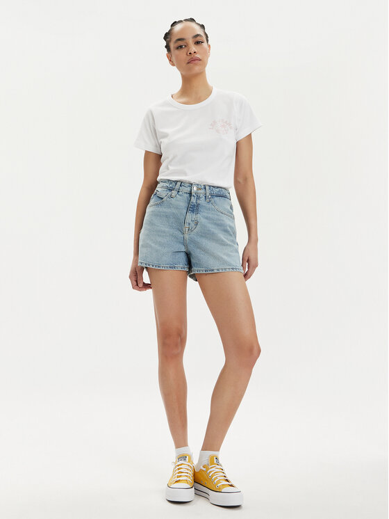Lee Lee Szorty jeansowe Carol 112349019 Niebieski Regular Fit