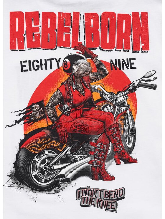 PITBULL PITBULL T-Shirt REBEL BORN Biały Regular Fit