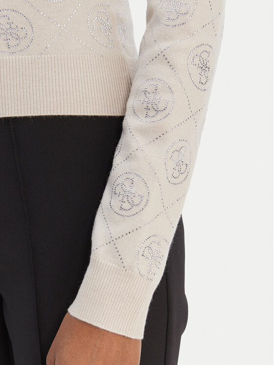 Guess Guess Sweter W6RR66 Z3JD2 Beżowy Regular Fit