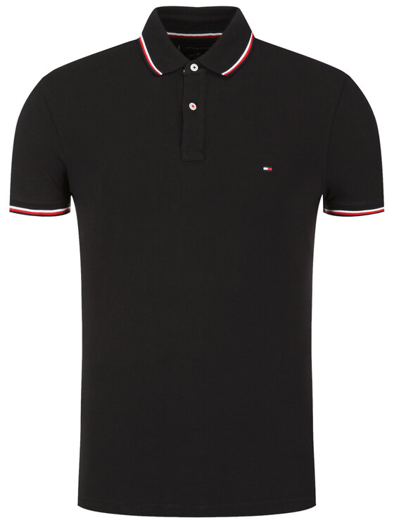 Tommy Hilfiger Tommy Hilfiger Polo MW0MW13080 Czarny Slim Fit