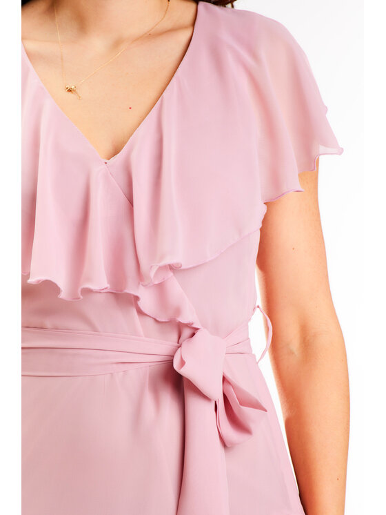 Awama Awama Sukienka letnia A574 Różowy Basic Fit