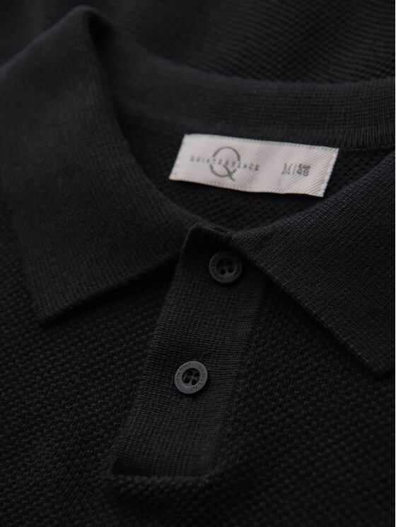 Ombre Ombre Polo OM-POSS-0178 Czarny Regular Fit
