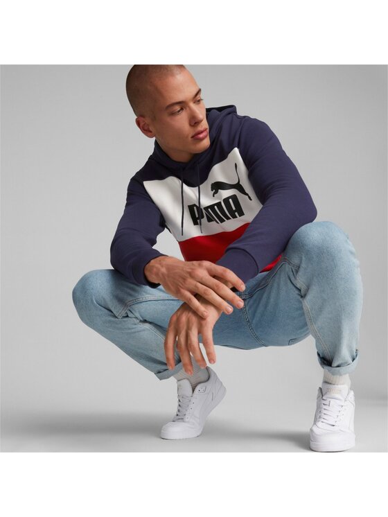 Felpa puma grigia e blu clearance
