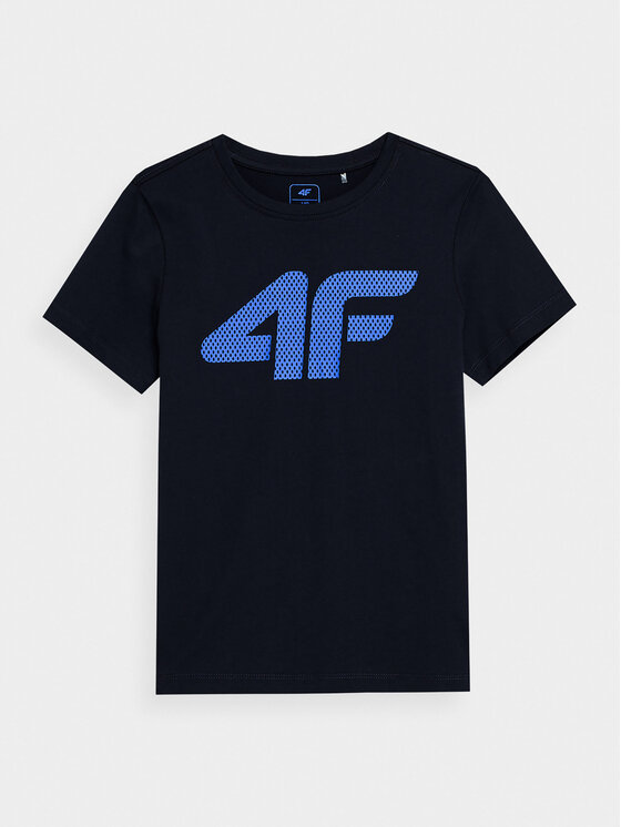 4F 4F T-Shirt 4FJSS23TTSHM293 Dunkelblau Regular Fit