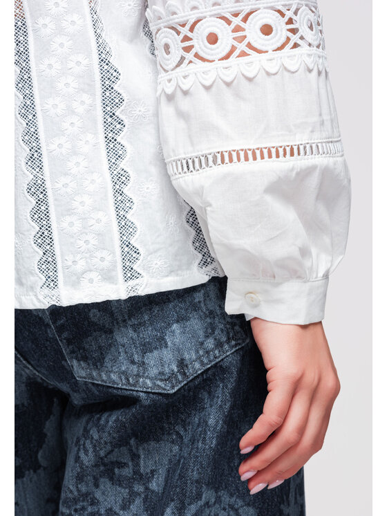 Ombre Ombre Koszula OW-SH-E0026 Biały Loose Fit