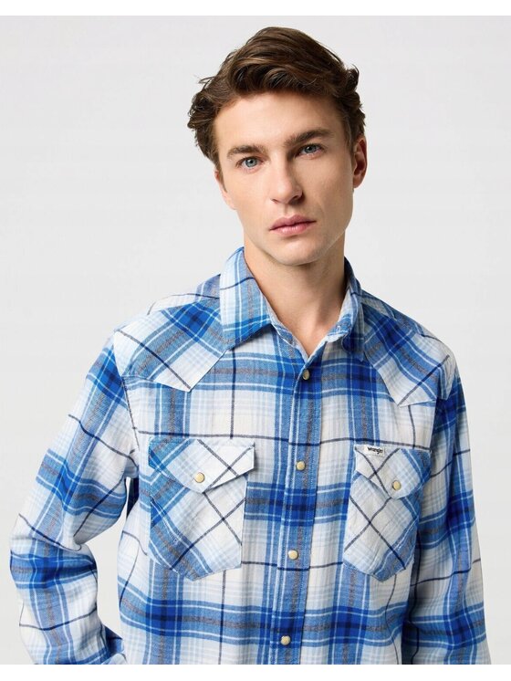 Wrangler Wrangler Koszula Western Shirt Niebieski Regular Fit
