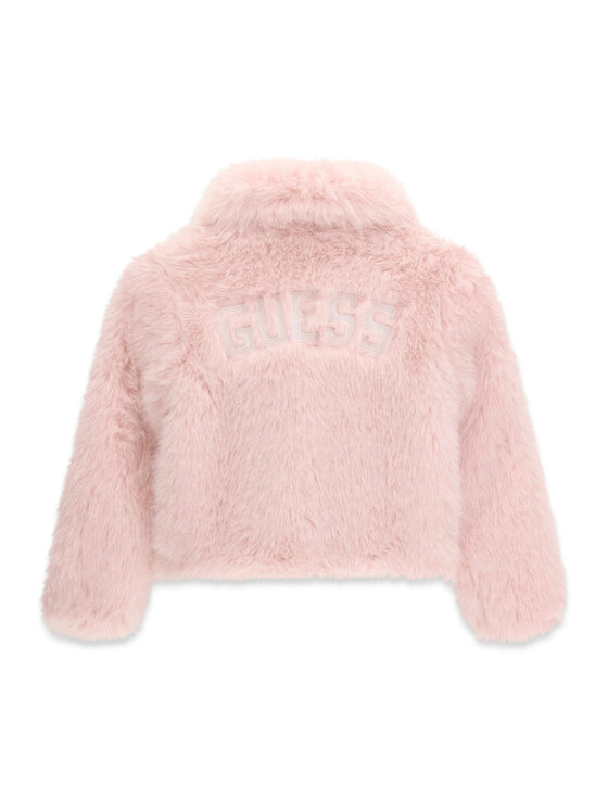 Guess Guess Кожено палто J6BL06 W3998 Светлорозов Regular Fit