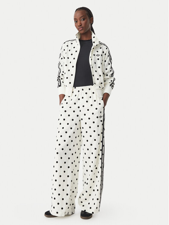 adidas adidas Bluza Satin Polka Dots Tt Track Top KV1165 Kremowy Regular Fit