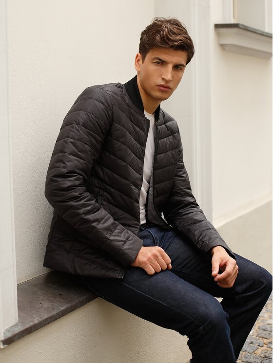Perso Perso Bunda pro přechodné období PKH919021HX Černá Regular Fit