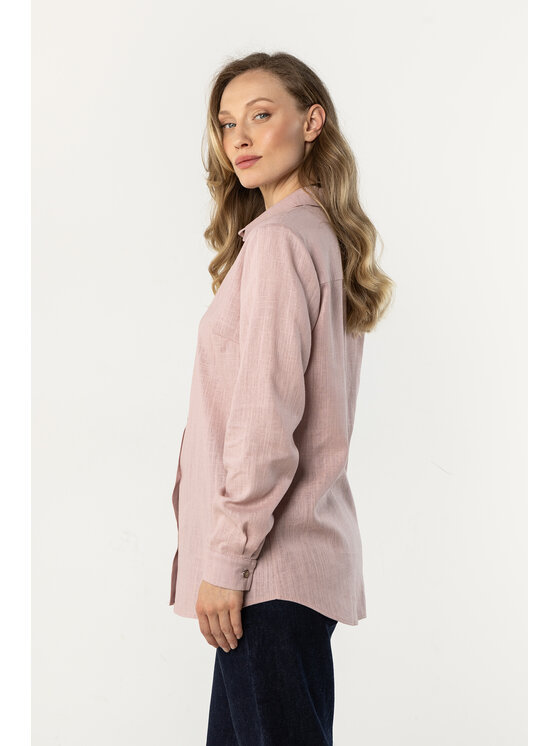 Awama Awama Koszula A768 Różowy Basic Fit