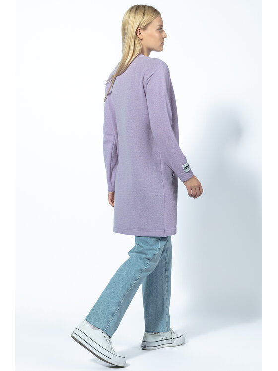 Fobya Fobya Kardigan KASZMIROWY ZAPINANY KARDIGAN F1727 Fioletowy Classic Fit