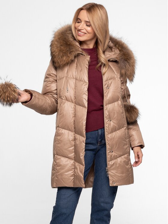 Perso Perso Dámská bunda BLH252535FR Béžová Regular Fit