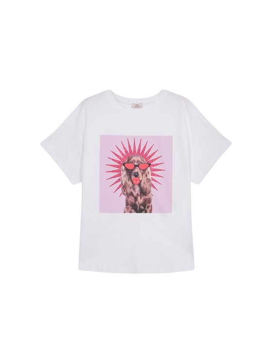 Oltre Oltre T-Shirt G024J004381N011 Biały Regular Fit
