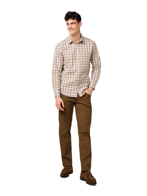 Wrangler Wrangler Spodnie materiałowe 112371571 Brązowy Straight Leg