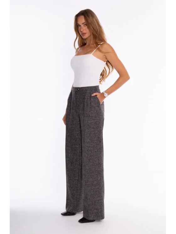 Made of Emotion Made of Emotion Spodnie materiałowe M930 Czarny Wide Leg