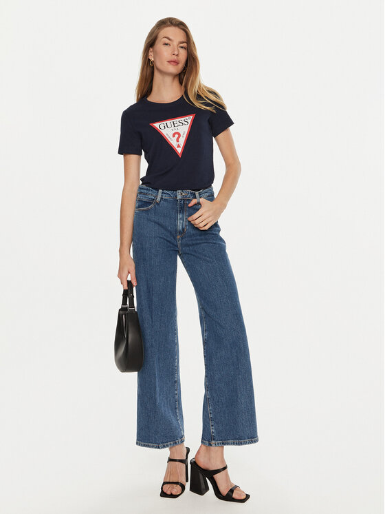 Guess Guess T-krekls W1YI1B I3Z14 Tumši zils Regular Fit