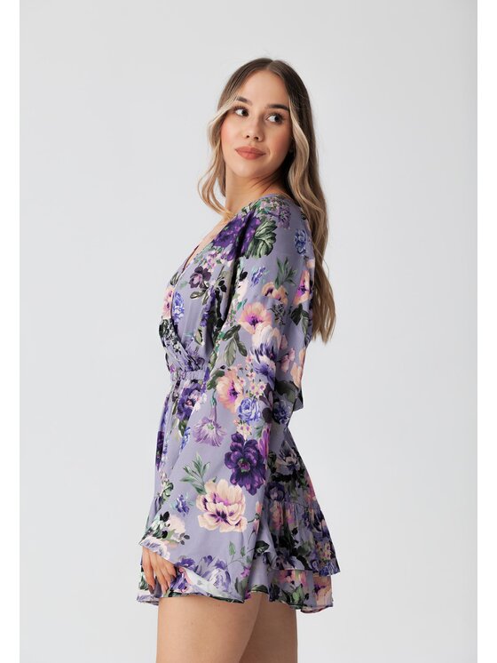 LAURELLA LAURELLA Sukienka codzienna 4SS081 Fioletowy Regular Fit