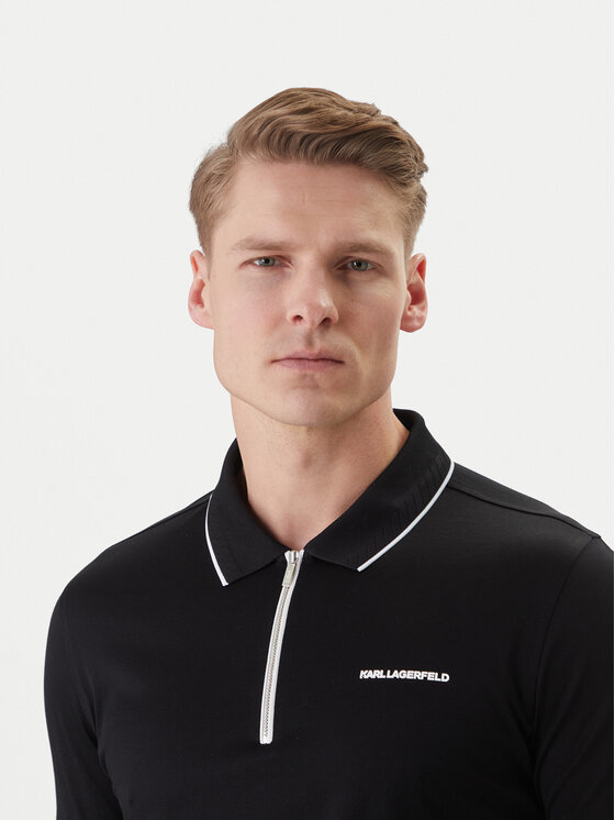 KARL LAGERFELD KARL LAGERFELD Pólóing 745003 562200 Fekete Regular Fit