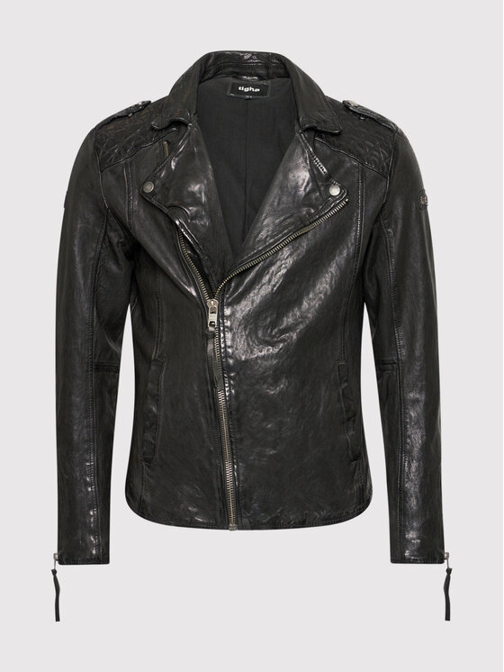 Tigha Tigha Шкіряна куртка Elon 103902 Чорний Regular Fit