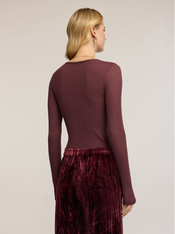 Motivi Motivi T-shirt G381W003433N029 Bordeaux Regular Fit