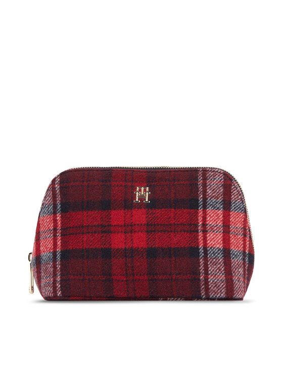 Tommy Hilfiger Neseser Washbag Check AW0AW158570GZ Crvena