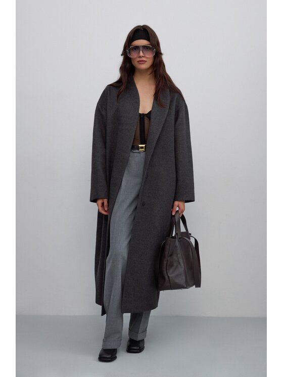 Estro Estro Kabát ER00117913 Šedá Loose Fit