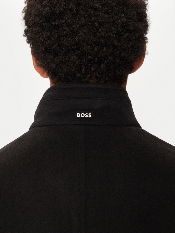 BOSS Boss Płaszcz wełniany H-Hyde 50525764 Czarny Slim Fit