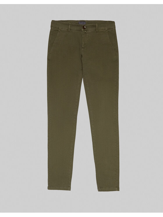 Borgio Borgio Spodnie materiałowe menfi Zielony Slim Fit