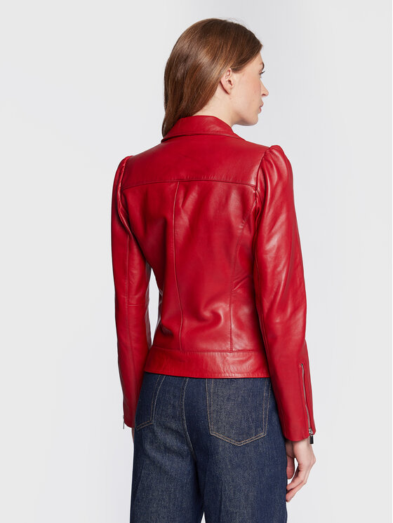 NAF NAF NAF NAF Giacca di pelle Cqueen Export THNL19 Rosso Regular Fit