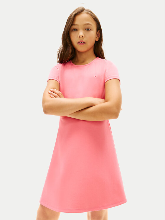 Tommy Hilfiger Tommy Hilfiger Vestito da giorno KG0KG09149 Rosa chiaro Regular Fit