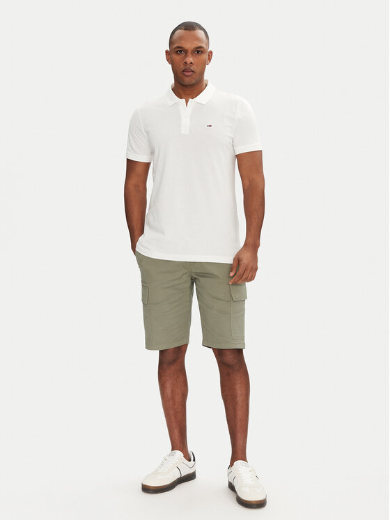 Tommy Jeans Tommy Jeans Tricou polo DM0DM20676 Alb Slim Fit