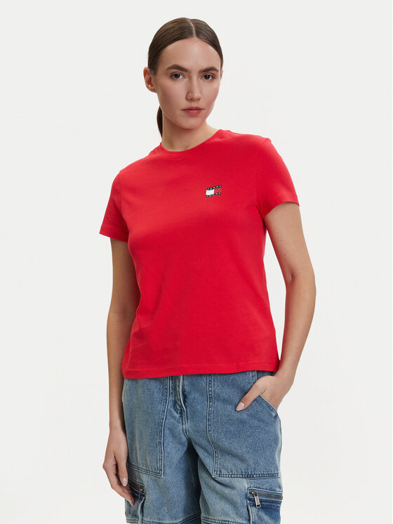 Tommy Jeans Tommy Jeans T-Shirt DW0DW22274 Červená Regular Fit