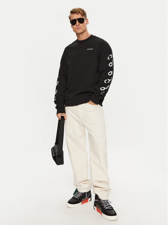 Off-White Off-White Μπλούζα OMBA057F22FLE0071001 Μαύρο Regular Fit