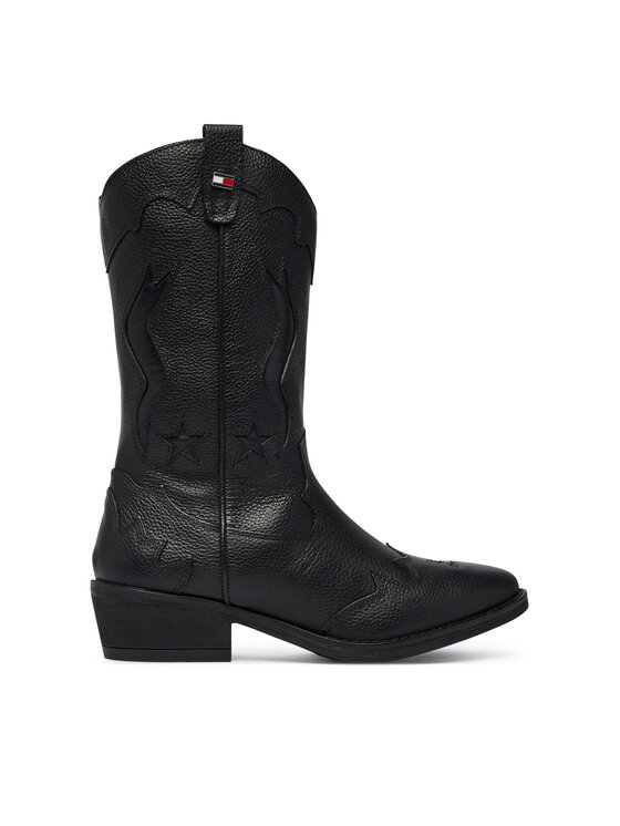 Tommy Hilfiger Tommy Hilfiger Καουμπόικες Μπότες & Μποτάκια T3A6-35193-0036 Μαύρο