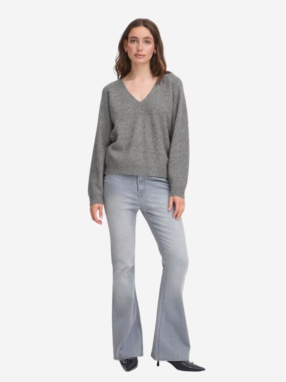 ICHI ICHI Maglione Maglia ihdasila ls2 Grigio Regular Fit
