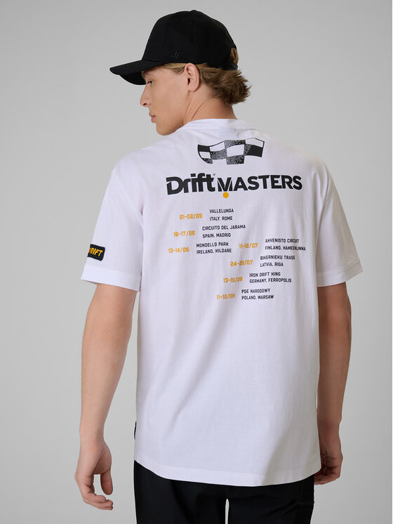 4F 4F T-Shirt MOTOSPORTS 2026 Biały Loose Fit