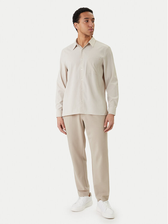 Calvin Klein Calvin Klein Srajca LV04LF108G Bež Classic Fit