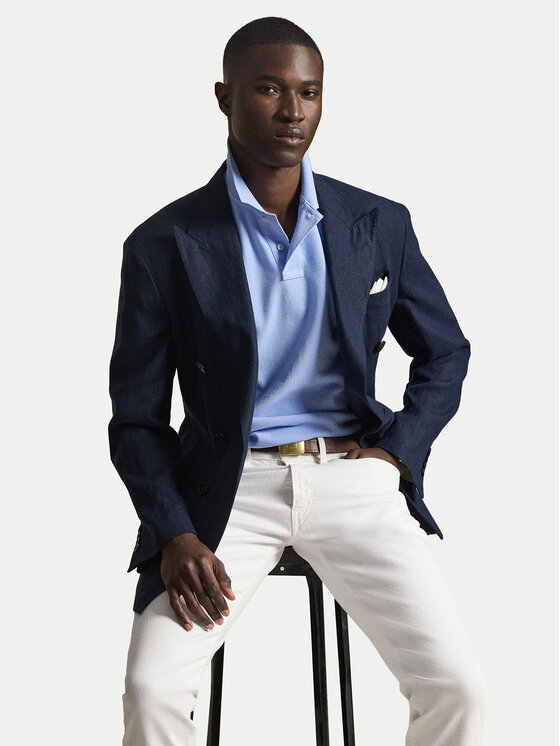Polo Ralph Lauren Polo Ralph Lauren Поло 710680784031 Світло-синій Custom Slim Fit
