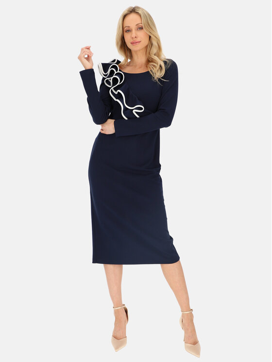 L’AF L’AF Sukienka koktajlowa Kim Granatowy Slim Fit